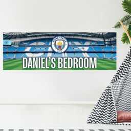 Manchester City Birthday - Personalised Football Banner Wall Sticker - thumbnail 3