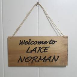 Wood Lake Norman Sign Rustic Carved Welcome Sign - thumbnail 3