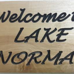 Wood Lake Norman Sign Rustic Carved Welcome Sign - thumbnail 2