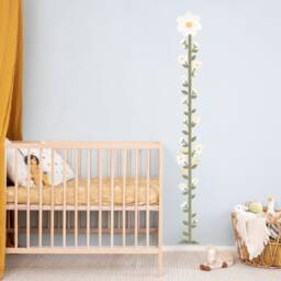 Daisy Flower Height Chart Wall Decal, Plastic-Free Wall Stickers For Kids Rooms - thumbnail 2