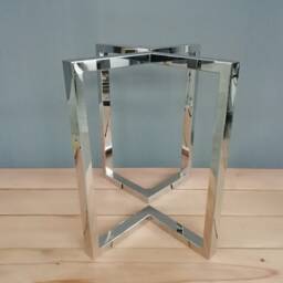 "Bar Height Chrome Bracket Table Legs , Stainless Steel Base For Pub Tables 40"" H X 20"" W Legs, 36" - thumbnail 2