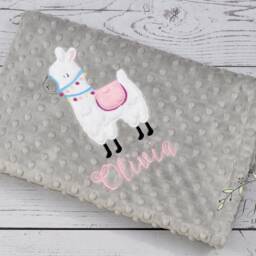 Baby Blanket Personalized Minky-Llama Baby Blanket-Llama Minky Blanket-Boy Llama Blanket-Llama Boy Girl Nursery - thumbnail 3