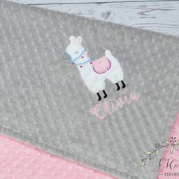 Baby Blanket Personalized Minky-Llama Baby Blanket-Llama Minky Blanket-Boy Llama Blanket-Llama Boy Girl Nursery - thumbnail 2