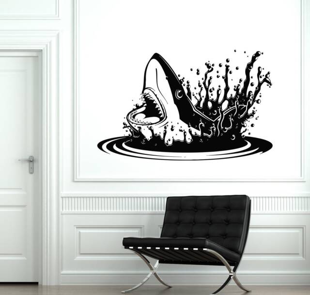 Shark Vinyl Wall Decal Ocean Sea Dangerous Predator Guaranteed Quality Decor Stickers Mural - #2084Di - image 1