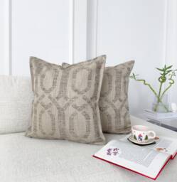 Linen Basketweave Pillow Cover Rustic Geometric Cushion Textured Woven Throw Farmhouse Boho Home Decor - All Sizes - thumbnail 1