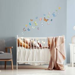 Watercolor Butterfly Wall Decals, Eco Friendly Stickers For Kids Rooms & Nurseries