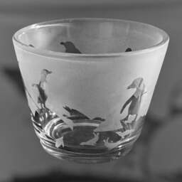 Penguin Tealight Holder - Rustic Glass Tea Light Holder With Penguin Frieze Design - thumbnail 3