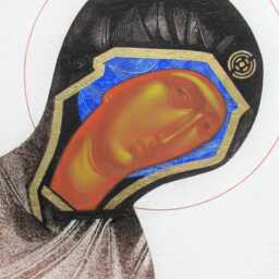 Saint Mary, Gicl??e Art Print On Canvas, Of The Original Icon Painting By Ivanka Demchuk - thumbnail 2