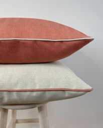 Herringbone - Terracotta - Red Pattern Outdoor Garden Handmade Cushion Covers - thumbnail 1