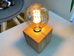 Dimmable Edison Table Lamp Solid Oak Wood E27/Industrial Retro Vintage Design Modern Bedside Desk
