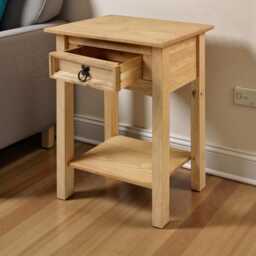 Mexican Pine Console Table With Drawer, Rustic Waxed Hallway Furniture - thumbnail 2