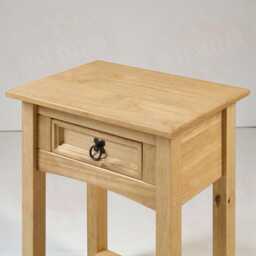 Mexican Pine Console Table With Drawer, Rustic Waxed Hallway Furniture - thumbnail 3