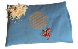 Energy Pillow Blue With The Flower Of Life