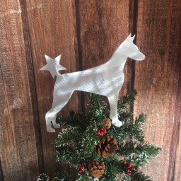 Doberman Pinscher, Dog Christmas Tree Topper, Holiday Decoration, Wall Hanging Or Yard Stake, Metal Art, Lover Gift, Star, Pet Memorial