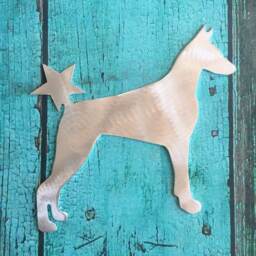 Doberman Pinscher, Dog Christmas Tree Topper, Holiday Decoration, Wall Hanging Or Yard Stake, Metal Art, Lover Gift, Star, Pet Memorial - thumbnail 3