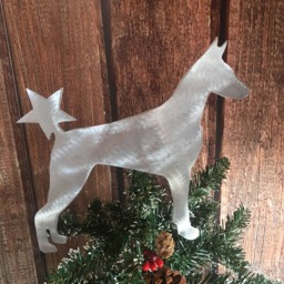 Doberman Pinscher, Dog Christmas Tree Topper, Holiday Decoration, Wall Hanging Or Yard Stake, Metal Art, Lover Gift, Star, Pet Memorial - thumbnail 2