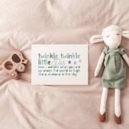 Twinkle Little Star Print, Boys Nursery Prints, Muted Colours, Bedroom Decor, Wall Art, Baby Boy Gift - thumbnail 2