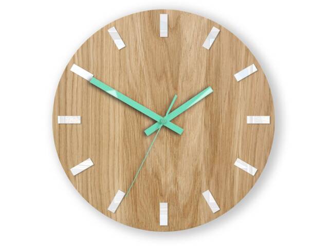 Wall Clock, Geometric Modern Wooden Living Room Decor, Kitchen Clock, Round Office Gift - image 1