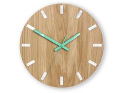 Wall Clock, Geometric Modern Wooden Living Room Decor, Kitchen Clock, Round Office Gift - thumbnail 1
