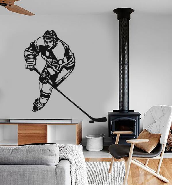 Wall Vinyl Decal Hockey Winter Sport Cool Amazing Decor For Living Room 1281Dz - image 1