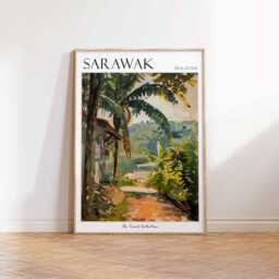 Sarawak Travel Poster Vintage Malaysian Art Print - thumbnail 3