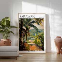 Sarawak Travel Poster Vintage Malaysian Art Print - thumbnail 2