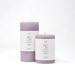 Beeswax Pillar Candles Candles, Purple Lavender Spring Decor, Easter Table Natural Handmade in Usa - thumbnail 2