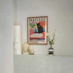 Matisse Cat Print Fauvist Bathroom Decor, Retro Modern Art - thumbnail 2