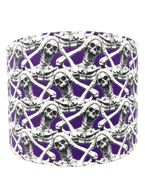Skeleton Lampshade Gothic Mummies Print, Purple Light Shade - image 1