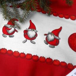 Christmas Red Tree Skirt Denmark Danish Scandinavian Scandi Ornament Gnome Nisse Swedish Nordic - thumbnail 2