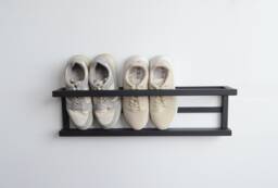 Metal Wall Mounted Shoe Rack, Floating Entryway Organizer - thumbnail 1