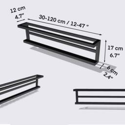Metal Wall Mounted Shoe Rack, Floating Entryway Organizer - thumbnail 3