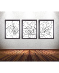 Set Of 3 Abstract Line Art Prints On Photo Paper, Canvas, Or Matte Paper - thumbnail 1