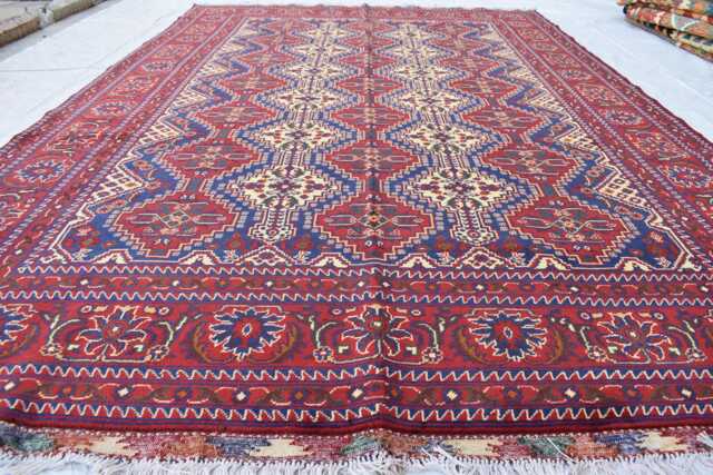 Handwoven Yousafi Afghan Rug 10x6.7 Ft Wool Tribal Carpet - image 1