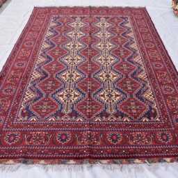 Handwoven Yousafi Afghan Rug 10x6.7 Ft Wool Tribal Carpet - thumbnail 2