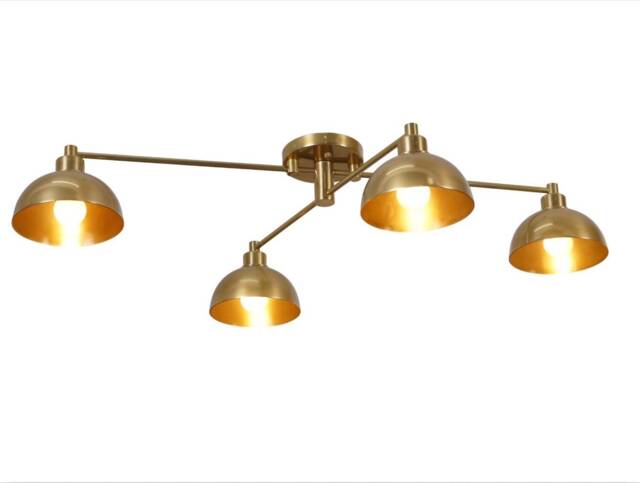 Modern 4 Light Handmade Lamp Ceiling Bolivar , Industrial Handcrafted Brass Flush Mount Low - image 1