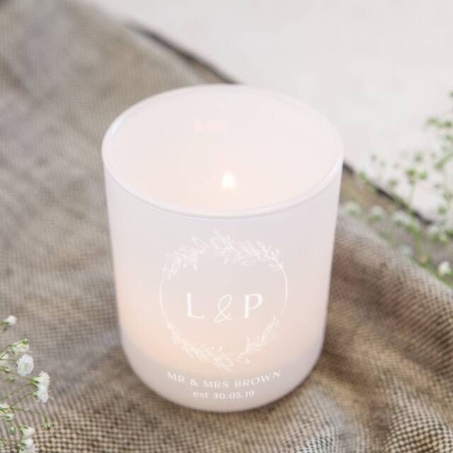 Wedding Anniversary Keepsake Gift Personalised Tealight Holder With Candles - Gifts - image 1
