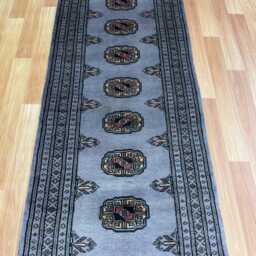 2x6 Gray Color Bokhara Rug - Runner Hallway Luxury Bukhara Fine Quality Woolen Afghan - thumbnail 3