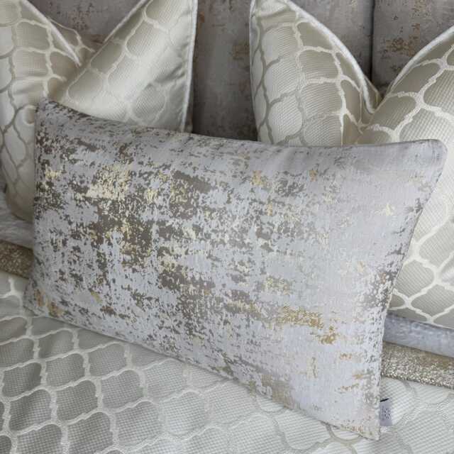 "Ivory Gold Marble Cushion Cover 12"" X 20" - image 1