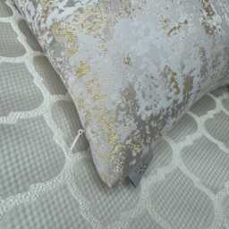 "Ivory Gold Marble Cushion Cover 12"" X 20" - thumbnail 3