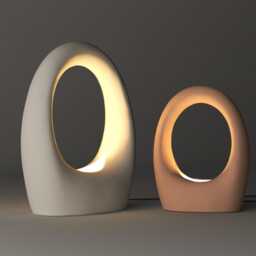 Ceramic Table Lamp With Sculptural Ring Glow, Contemporary Bedside Lighting - Naaya Light Bucket - thumbnail 3