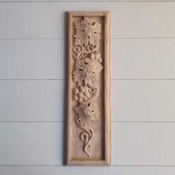 Wooden Overlay Grapes, Applications For Interior Decor, 1 Pc., House Wall Decorations, Furniture Carving, Wood Trim Fireplace - thumbnail 2