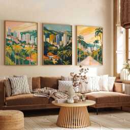 Set Of 3 Belo Horizonte Poster, Brazil South America Urban Cultural Travel Art, Print - thumbnail 3