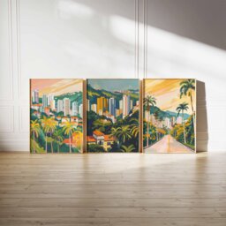 Set Of 3 Belo Horizonte Poster, Brazil South America Urban Cultural Travel Art, Print - thumbnail 1