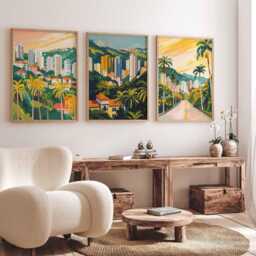 Set Of 3 Belo Horizonte Poster, Brazil South America Urban Cultural Travel Art, Print - thumbnail 2