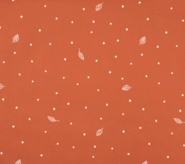 Rust Cotton Fitted Crib Sheet - Cinnamon Leaf Print - image 1