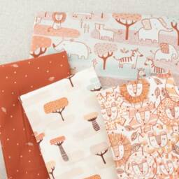 Rust Cotton Fitted Crib Sheet - Cinnamon Leaf Print - thumbnail 3