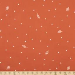 Rust Cotton Fitted Crib Sheet - Cinnamon Leaf Print - thumbnail 2