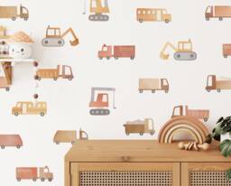 Truck Wall Decals - Nursery Decor, Watercolor Art, Kids Room Decal, Reusable & Removable Stickers