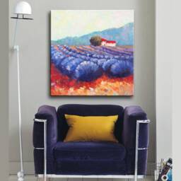 Colorful Abstract Landscape Handmade Oil Painting For Living Room , Wall Art - thumbnail 2